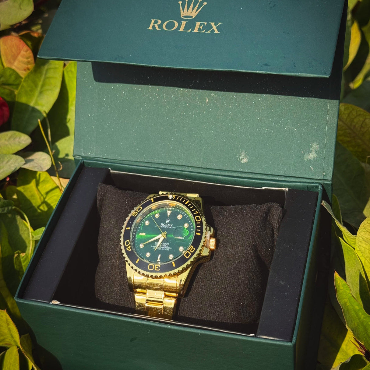 Rolex Oyster Perpetual | Premium Green and Gold with Date Adjuster