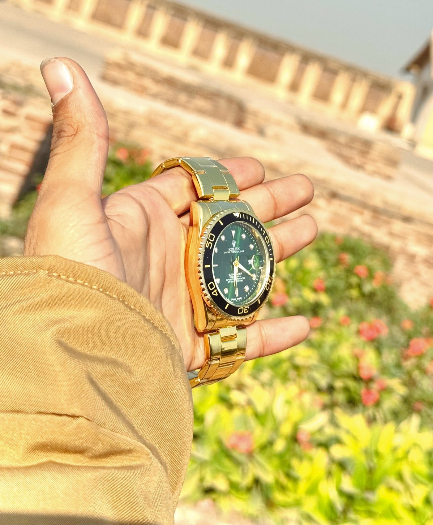 Rolex Oyster Perpetual | Premium Green and Gold with Date Adjuster