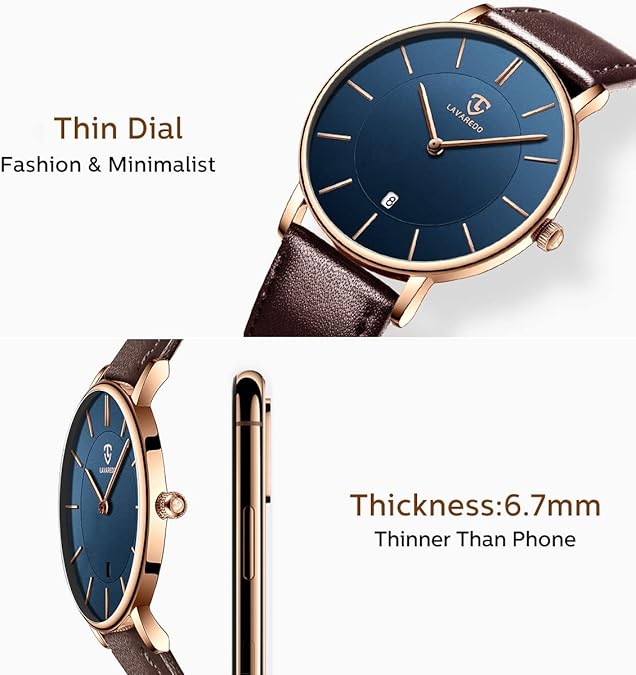 BEN NEVIS Watch, Mens Watch, Minimalist Fashion Simple Wrist Watch Analog Date with Leather Strap